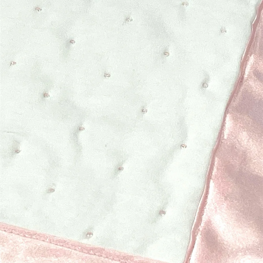 Little Me So Soft White Satin Trim Backing Baby Blanket Security Lovey